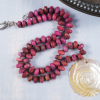 Mother of pearl and crazy lace agate necklace Knotted Mother of pearl necklace