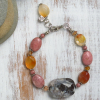 Rhodonite and Carnelian Necklace and Bracelet Amethyst sage bracelet