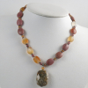 Carnelian and rhodonite necklace