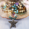 boho starfish gemstone beaded necklace