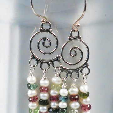 Tourmaline chandelier earrings