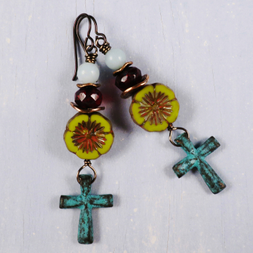 Boho Cross Earrings