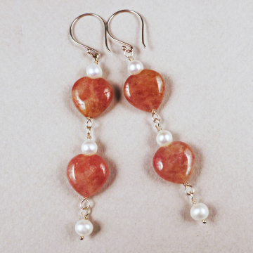 Handmade heart earrings