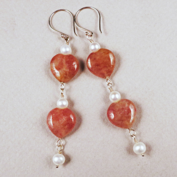 Muscovite heart earrings Handmade heart earrings