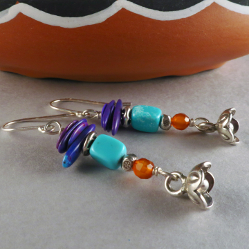 Handmade Nacozari turquoise earrings