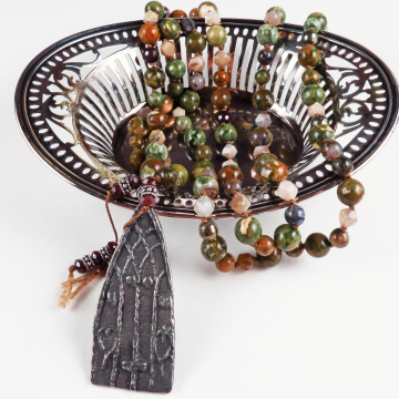 handmade rainforest jasper necklace