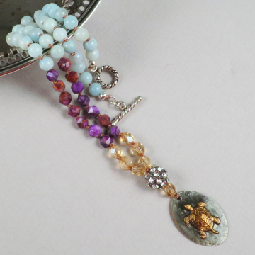 boho sea turtle necklace