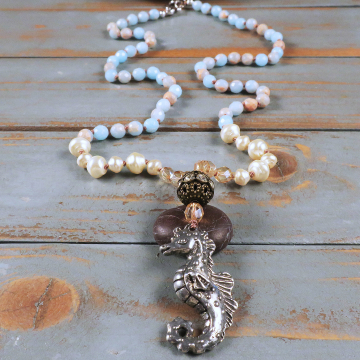 Beaded Seahorse necklace