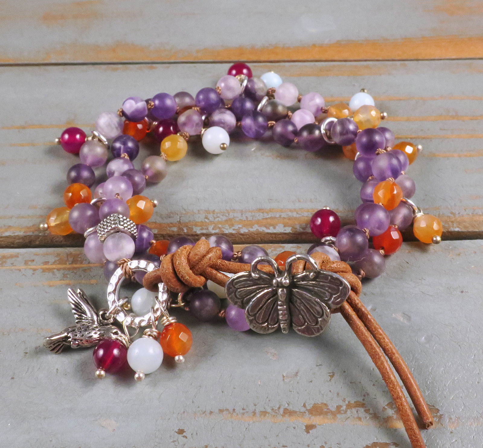 Handmade Amethyst Wrap Bracelet Handmade Jewelry