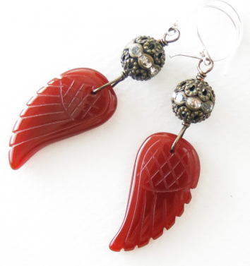 Carnelian Angel Wing Necklace