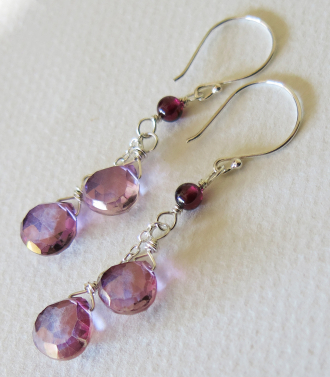Raspberry Quartz Earrings