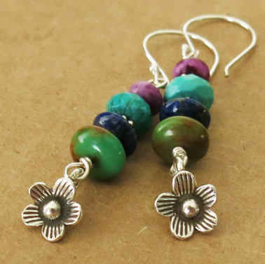 Turquoise Totem Pole Earrings