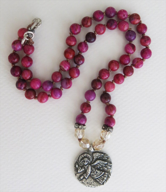 Guardian angel Boho knotted necklace