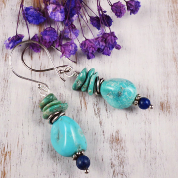 Handmade Turquoise and Silver Earrings