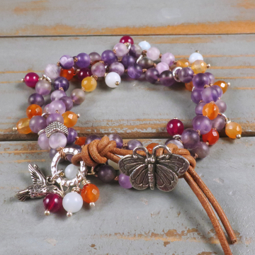 Handmade Amethyst Wrap Bracelet