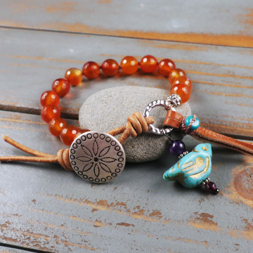 Handmade Boho Carnelian Bracelet Handmade Boho Carnelian Bracelet