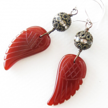 Carnelian Angel Wing Necklace