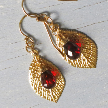 Handmade Mozambique Garnet Earrings