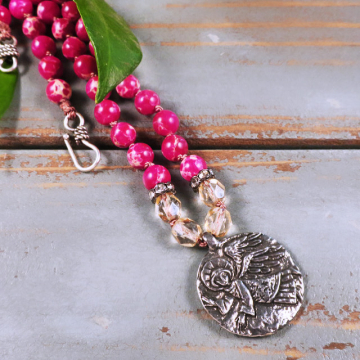 Handmade Boho Guardian Angel Necklace