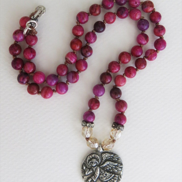 Guardian angel Boho knotted necklace