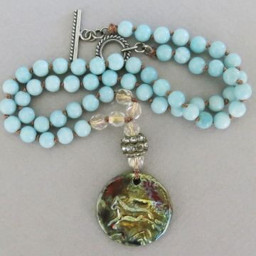 Amazonite Knotted Necklace